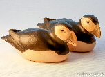 Puffins - sea bird carvings - puffins & gannets
