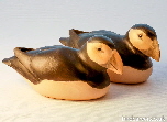 Puffins - sea bird carvings - puffins & gannets