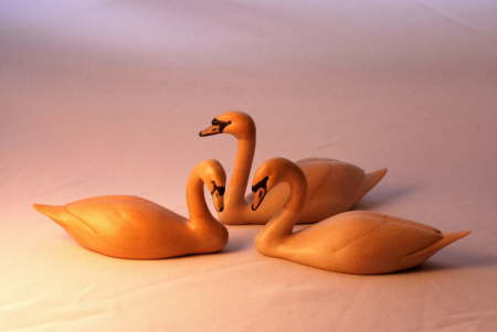 Mute Swan bird carvings