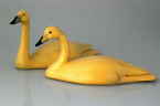 Whooper swans bird carvings