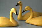 Whooper swans bird carvings